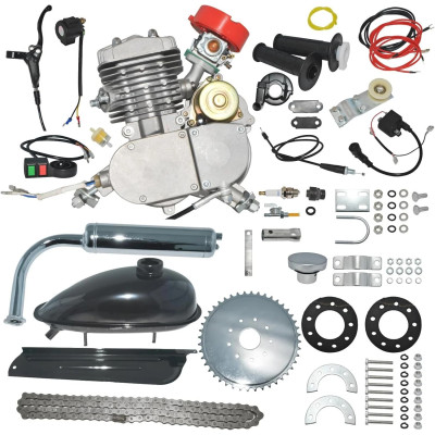 Complete 47mm Bore 2 Stroke Motorized Bicycle Electric Start Engine Kit 80cc