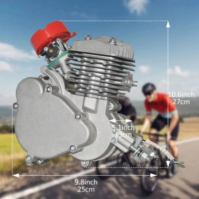 Complete 47mm Bore 2 Stroke Motorized Bicycle Electric Start Engine Kit 80cc