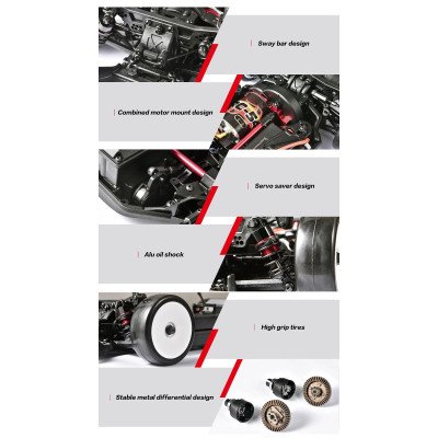 FSR COUPE Rc Car 1/10 2.4Ghz Racing Electric Remote Control 4WD On-Road Touring FS53639