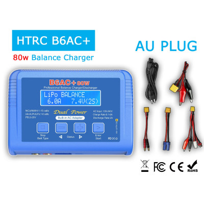 IMax B6AC+ 80W RC Lipo Lithium AU NiMh Digital Battery Balance Charger Discharge