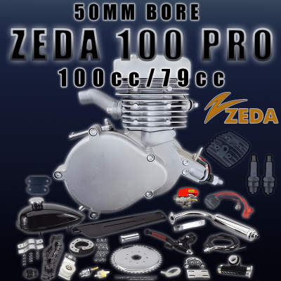 Zeda 100 PRO - Complete 50mm Bore 2 Stroke Motorized Bicycle Engine Kit 100cc