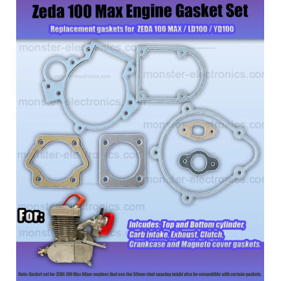 Zeda 100 Max Engine Gasket Kit Oil Seal 100cc LD100 YD100 2 Stroke Motorised Motorized Bike