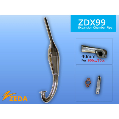 Zeda ZDX99 Expansion Chamber Pipe – High-Performance Exhaust for motorised bike
