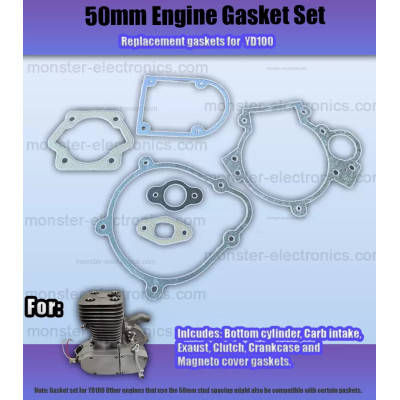 50mm Engine Gasket Kit Oil Seal 100cc 85cc 2 Stroke Motorised Motorized Bike