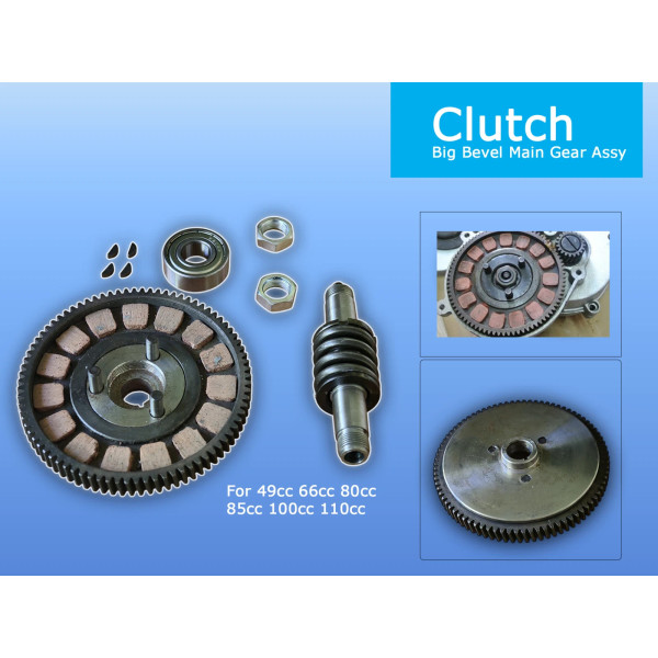 Clutch Big Bevel Main Gear Assembly 49cc 66cc 80cc Bicycle Motorized Gas Engine