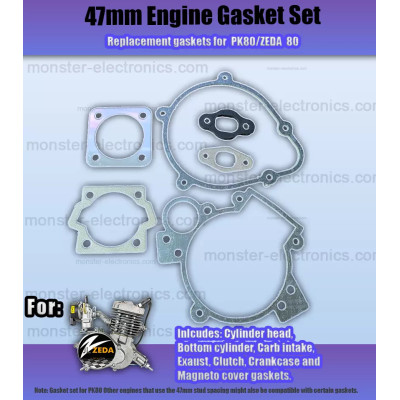 47mm Engine Gasket Kit Oil Seal 66cc 70cc 80cc 2 Stroke Motorised Motorized Bike