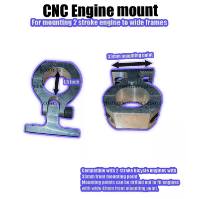 Silver CNC Engine mount for Gas Bicycle Kit 2 Stroke Bicycle Engine Kit