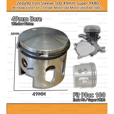 Super PK80 100 49mm window piston kit 2 Stroke Motorised Motorized Bike 100cc