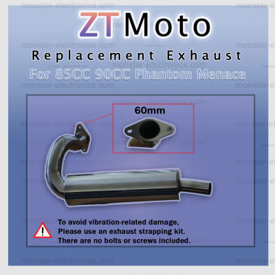 ZTMoto Phantom 85 Exhaust Replacement 85cc 2 Stroke Motorised Motorized Bike