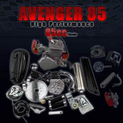YD85/Avenger 85 - Complete 52mm Bore 2 Stroke Motorized Bicycle Engine Kit 85cc