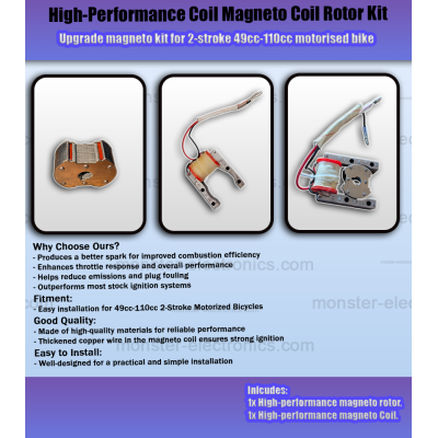 High-Performance Ignition Coil Magneto Coil Rotor for 49cc-110cc motorised bike